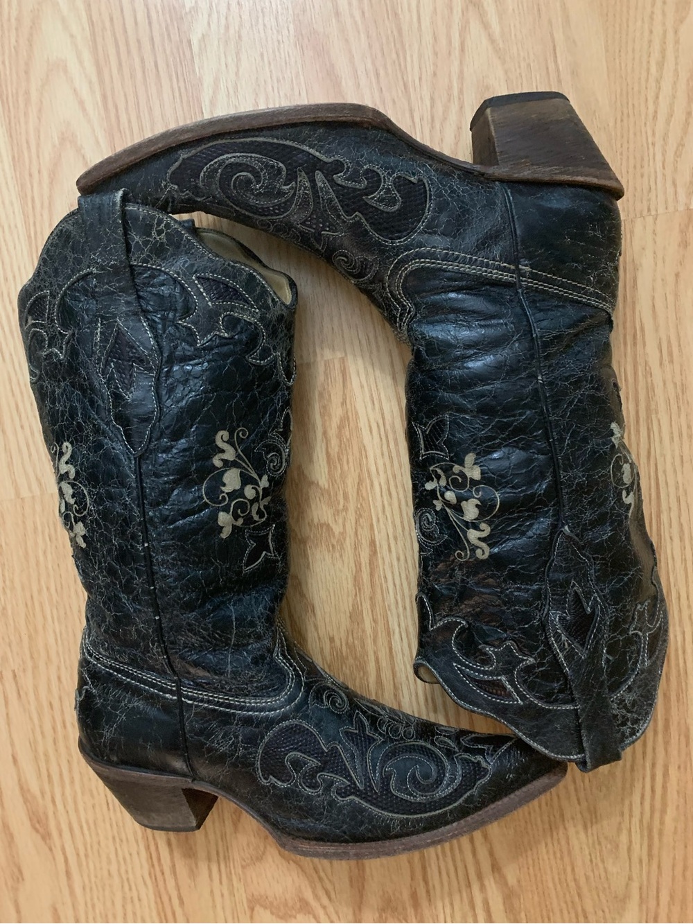 Corral Vintage Soft Lizard Leather Woman’s Cowboy Cowgirl Western Boots S 9 1/2
